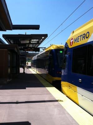 Train at station.