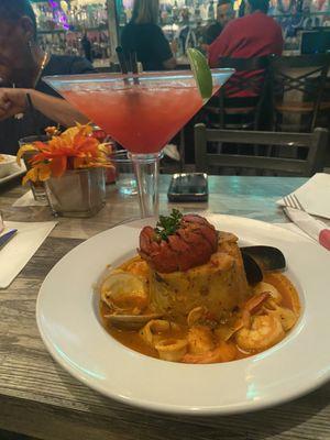 Strawberry margarita. Tri Mofongo El Chapiador