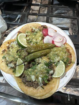 carne asada & al pastor tacos