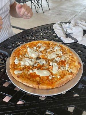 Delicious Buffalo chicken pizza