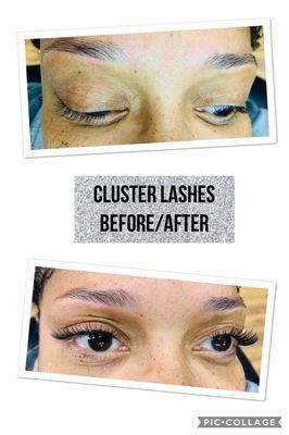 Cluster eyelashes last between 7-10 days #lashes #arlingtonheightssalon #mountprospectsalon #elkgrov #threadingwiz #eyelasheslover