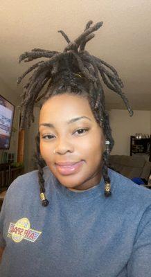 Loc pineapple updo