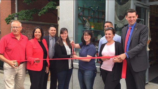 Ribbon cutting ceremony with Mayor Kim Driscoll and Salem Chamber of Commerce 8/14/17.