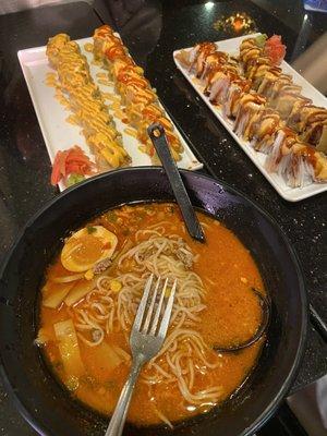 I-20 Roll TCU Roll Superman Roll Hokkaido Spicy Miso Temptation Roll