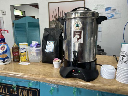 Coffee area (on top of main countertop)