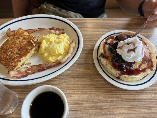 Blueberry pancake combo