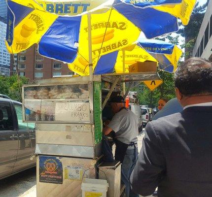 There's always a line at South End hot dog stand. - 6/8/2017