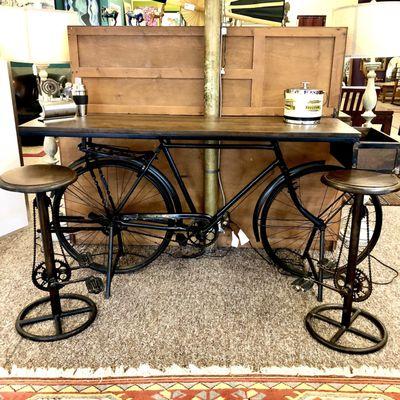 Bicycle Bar Table and Stools