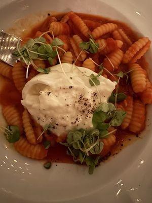 Pasta with burrata