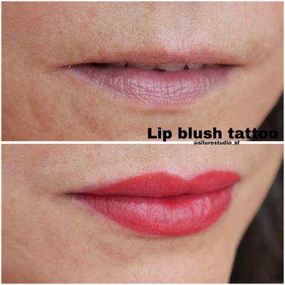 Lip blush tattoo