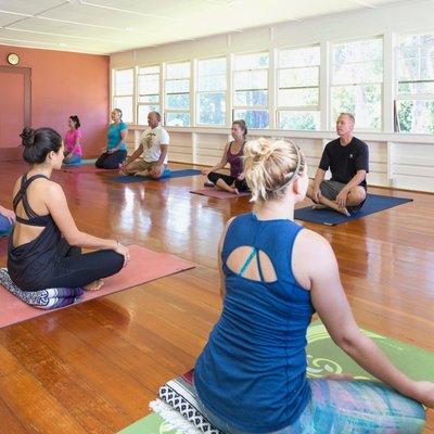 Practice in a light-filled space and breath the cool, fresh air of Waimea.