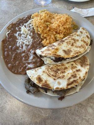 Quesadilla platter lunch special