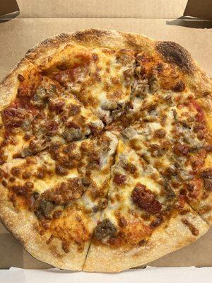 Meat pizza... enough for 2