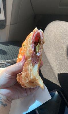 Jalapeño, Ham and Cheese croissant