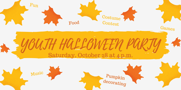 Holy Cross Youth Halloween Party! All Youth are invited! Halloween snacks and drinks, games, music, prizes, and costume contest!