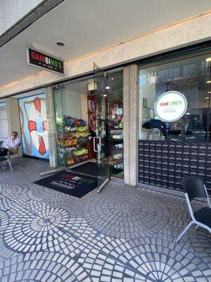 Tables and chairs outside