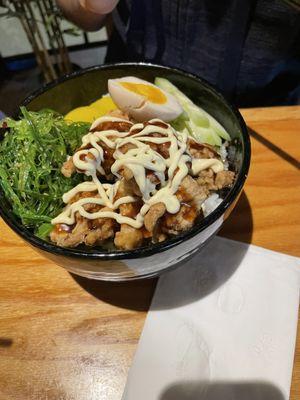 Chicken karaage donburi