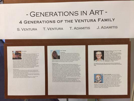 This art show included art from my grandfather, my father, my sister and my niece!