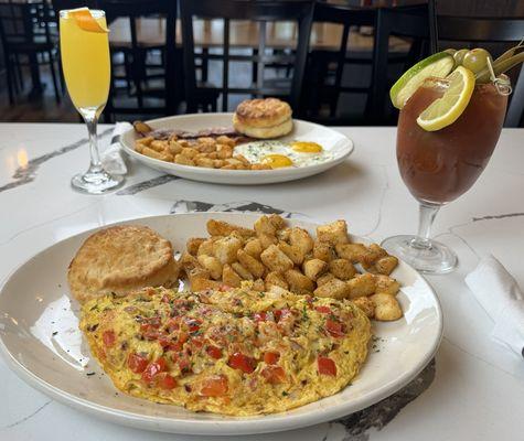 Seafood Omelette and Cajun Breakfast