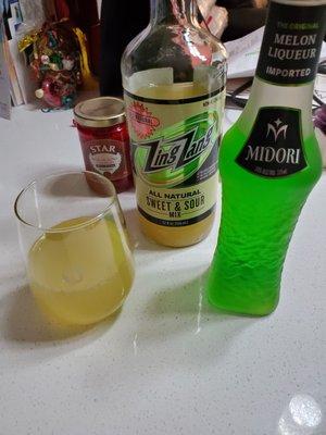 My partially made drink for St Patrick's Day!