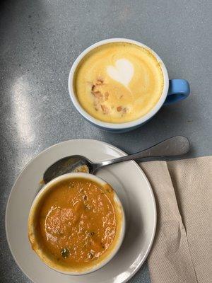 Carrot soup. Golden Latte