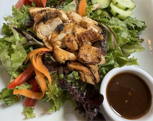 The grilled chicken salad with ginger sesame dressing.  So good!