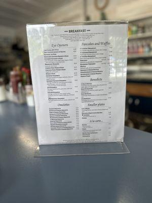 Other side of the menu