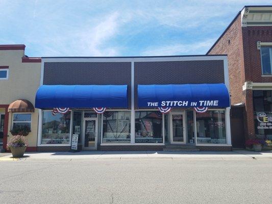 Located at 19 E. George Street... Look for the blue awnings! Just up from Amack's Well and across from the Sherman.