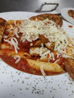 Fired chicken ziti