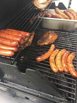 The Saturday grill action.