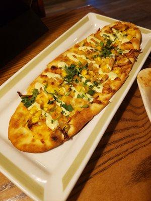 Pork carnitas flatbread.