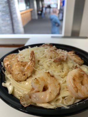 Fettuccine Alfredo with shrimp