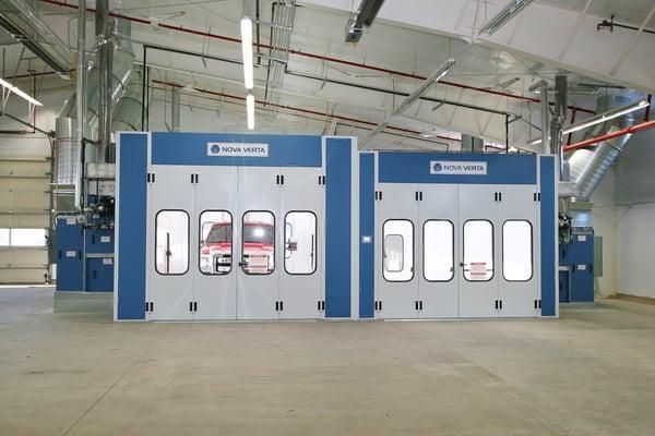 Our brand-new, state-of-the-art Nova Verta paint booths.