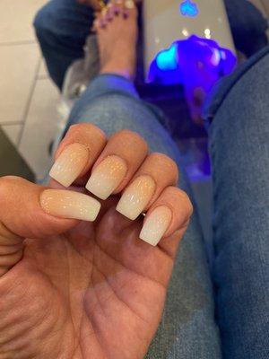 Great peach ombré nails