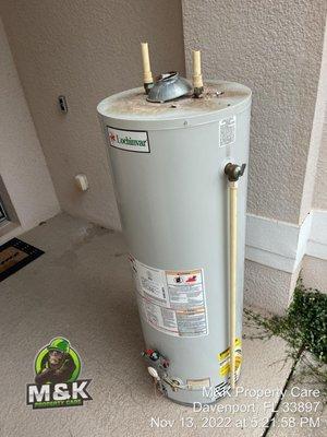 Old water heater removed