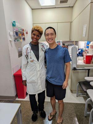 Photo today with Dr. Belinda Brown-Saddler, my PCP since 2007. She's leaving this location in 2024. I'm going to miss her!