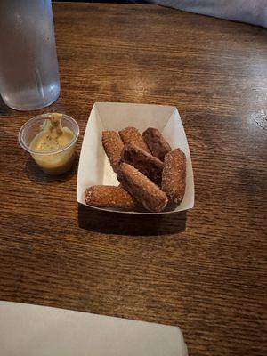 Pretzels and mustard dip.