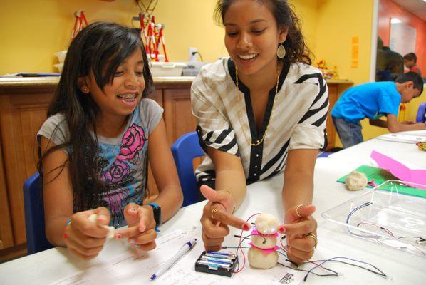 Their "Squishy Circuits" class is a hit! Introducing electronics in 2nd grade and it is MEANINGFUL!