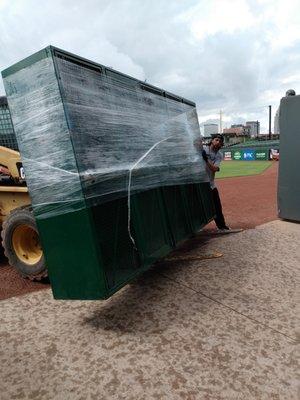 MOVING THE LOCKERS FOR THE LOUISVILLE BATS