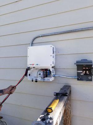 The inverter box going in, this ties into the circuit box and meter.