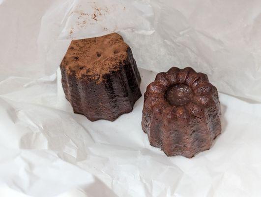 Chocolate Canele (Left), Vanilla Canele (Right)