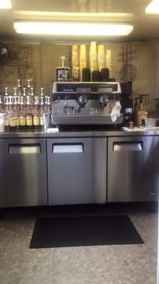 New stainless equipment and top of the line espresso machine