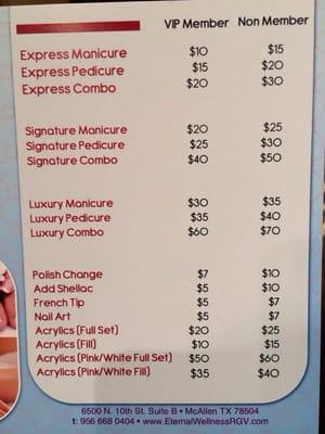 New prices for mani pedi!!!!