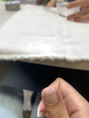 how my nail was left by this salon