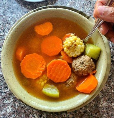 Albondigas meatball soup ($11.99)