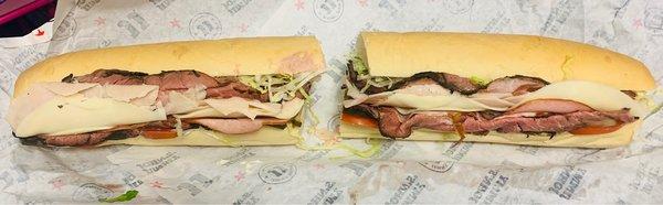 HUGE!!!! Large (16") Billy Club - (Roast Beef & Ham,.. added Turkey)