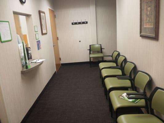 Clean, comfortable and professional waiting area.