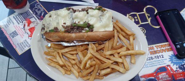 Philly cheese steak. I'm excited