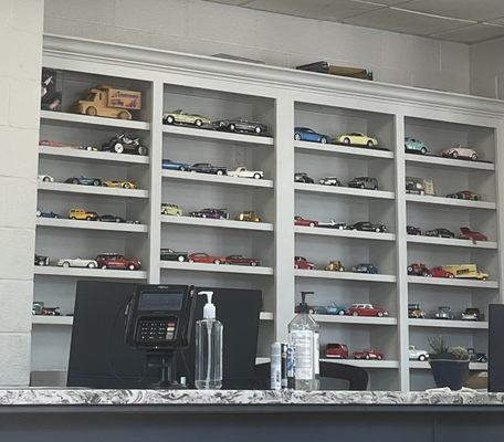 Wall of model cars