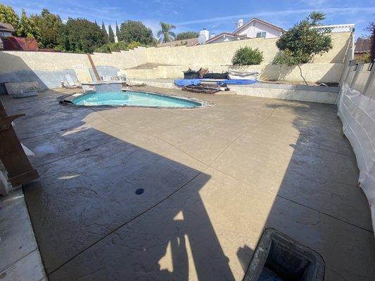 Pool decking stamped and color